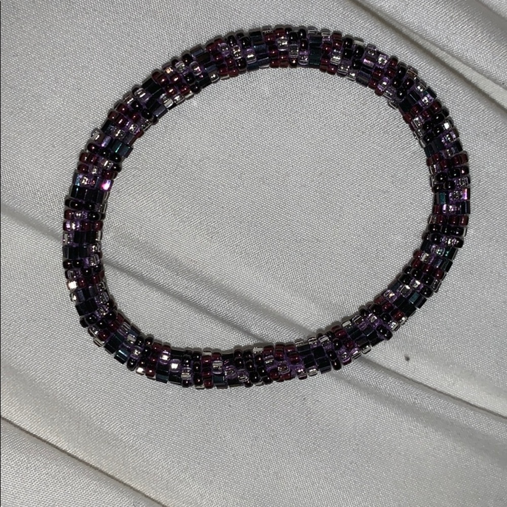 Lily and Laura navy, maroon and silve bracelet